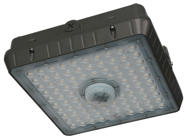 LED outdoor canopy light, Lumen and Kelvin Field Selectable, UL listed, DLC